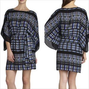 Like new!! BCBG MaxAzria Lois Scarf Dress XS Kimono Sleeve Blue Tie Waist